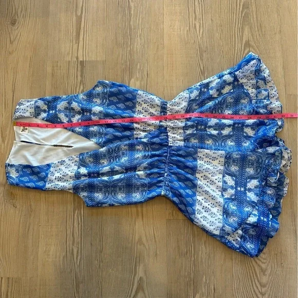 Show Me Your Mumu Riri Teacups Tulips Sz Small Blue White Floral Romper - Picture 9 of 9